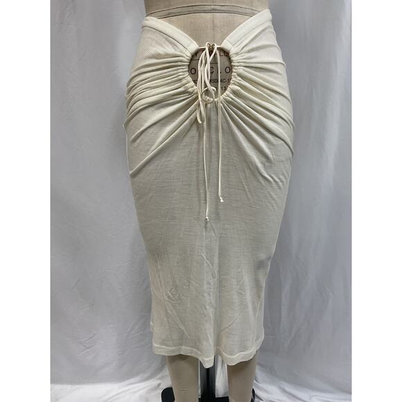 Laquan Smith White Center Waist Tie Pencil Skirt Size XS - NWT - Picture 2 of 5